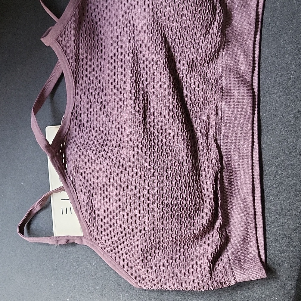 High Neck Mesh Overlay Sports Bra - Picture 3 of 7